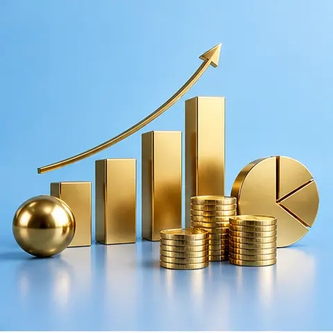 Original finance visual concept, Rise